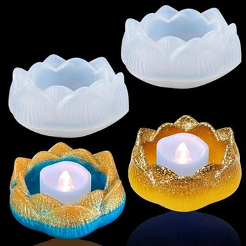 LOTUS SHAPE TEALIGHT CANDLE HOLDER DESIGN -LT2 - SILICONE MOLD URP225-RM