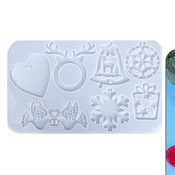 7 Cavity Christmas Decoration Hanging, Pendant Jewellery & Keychain Mould 84317