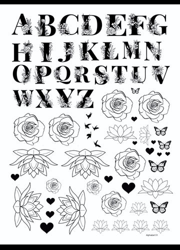 RESIN SHEET ALPHABET 01