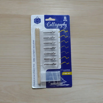 KS CALLIGRAPHY WITH 8 NIBD ,HOLDER AND PLASTIC STORAGE BOX