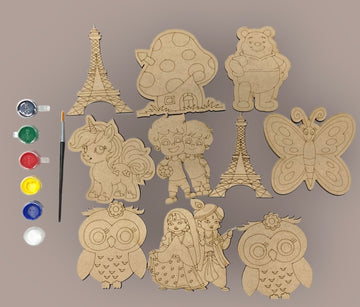 MDF Cartoon character kit box of 10