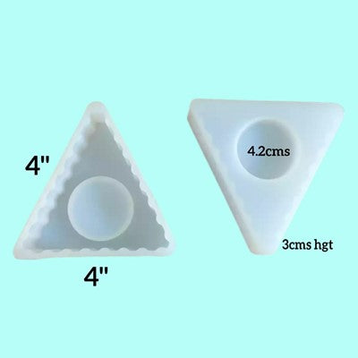 4" TRIANGLE SHAPE - TEALIGHT CANDLE HOLDER MOLD - URP152-RM