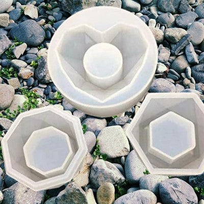 SILICONE ASHTRAY / PLANTER / TEALIGHT CANDLE STAND RESIN MOLD SET OF 3 - URP097-RM