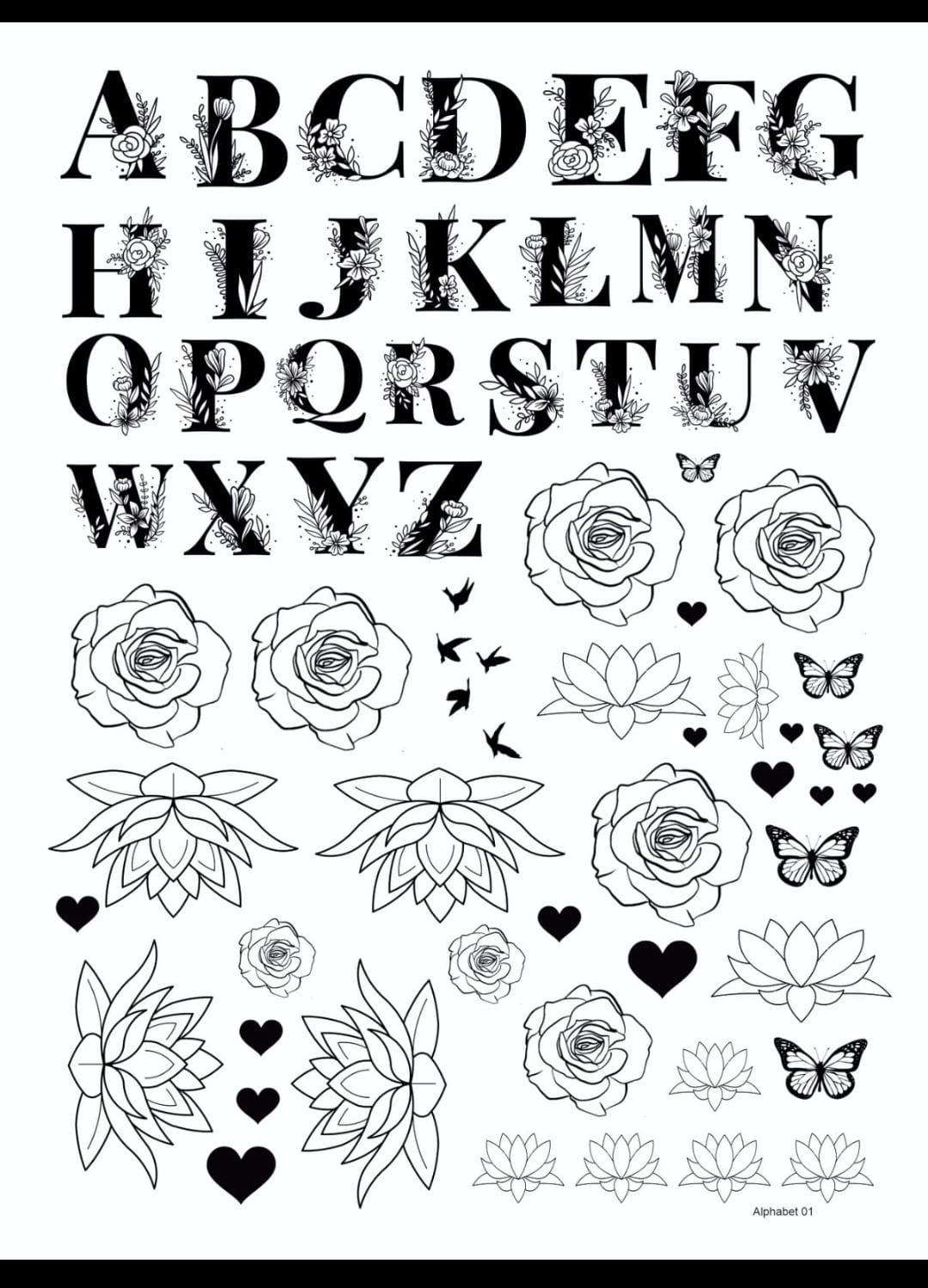 RESIN SHEET ALPHABET 01