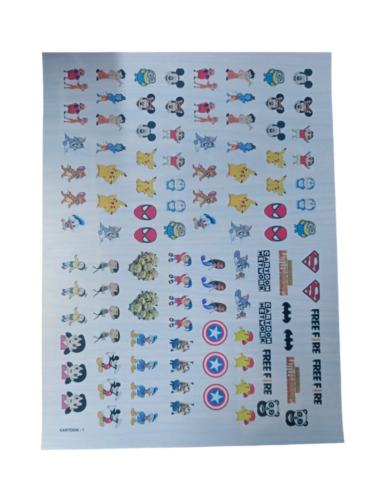 RESIN INSERT SHEET CARTOON 1
