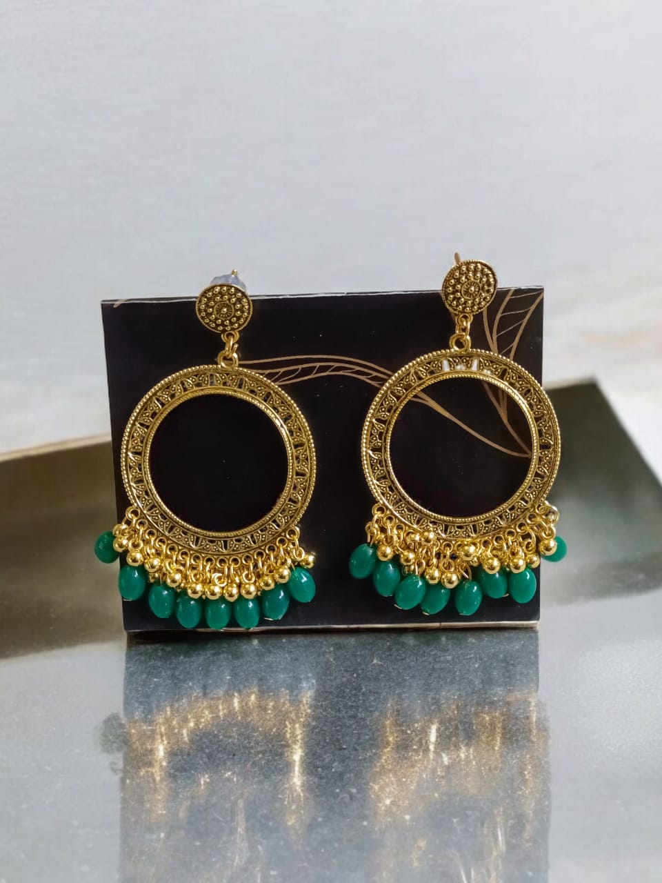 EAR RING JHUMKA GOLD WITH MOTI