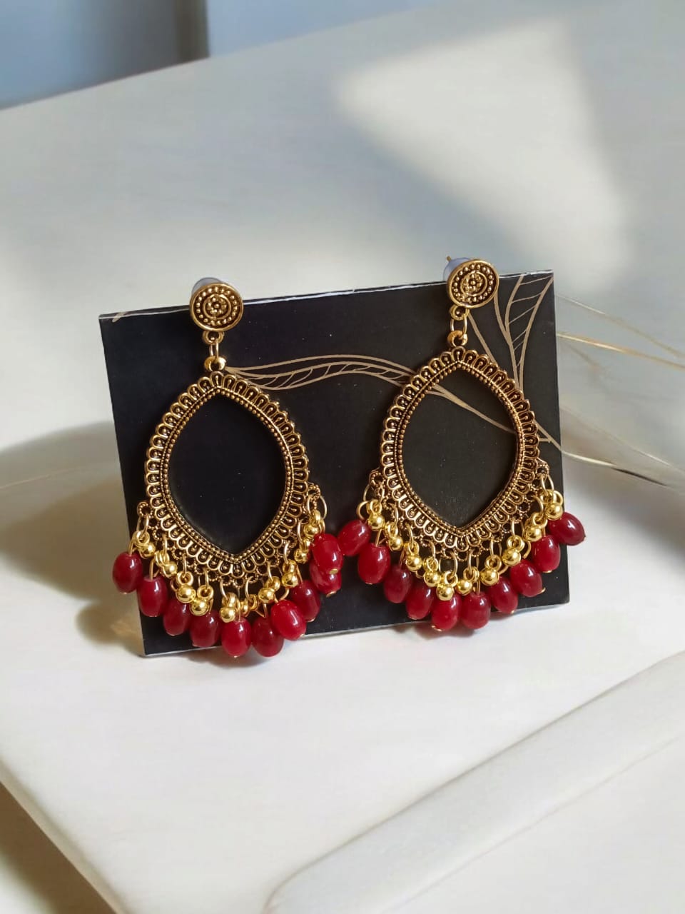 EAR RING JHUMKA GOLD WITH MOTI