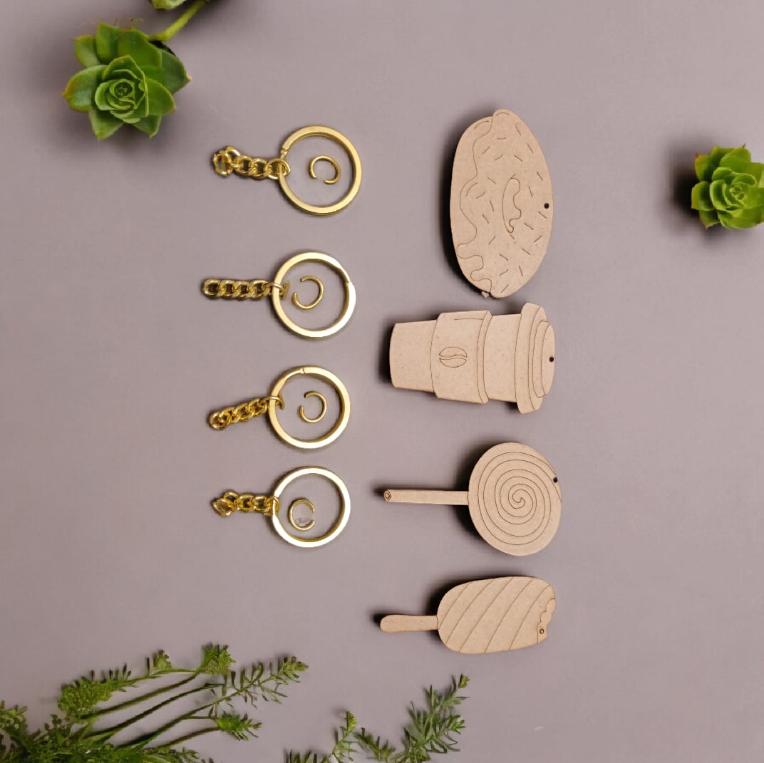 MDF KEYCHAIN SET OF 4 PCS