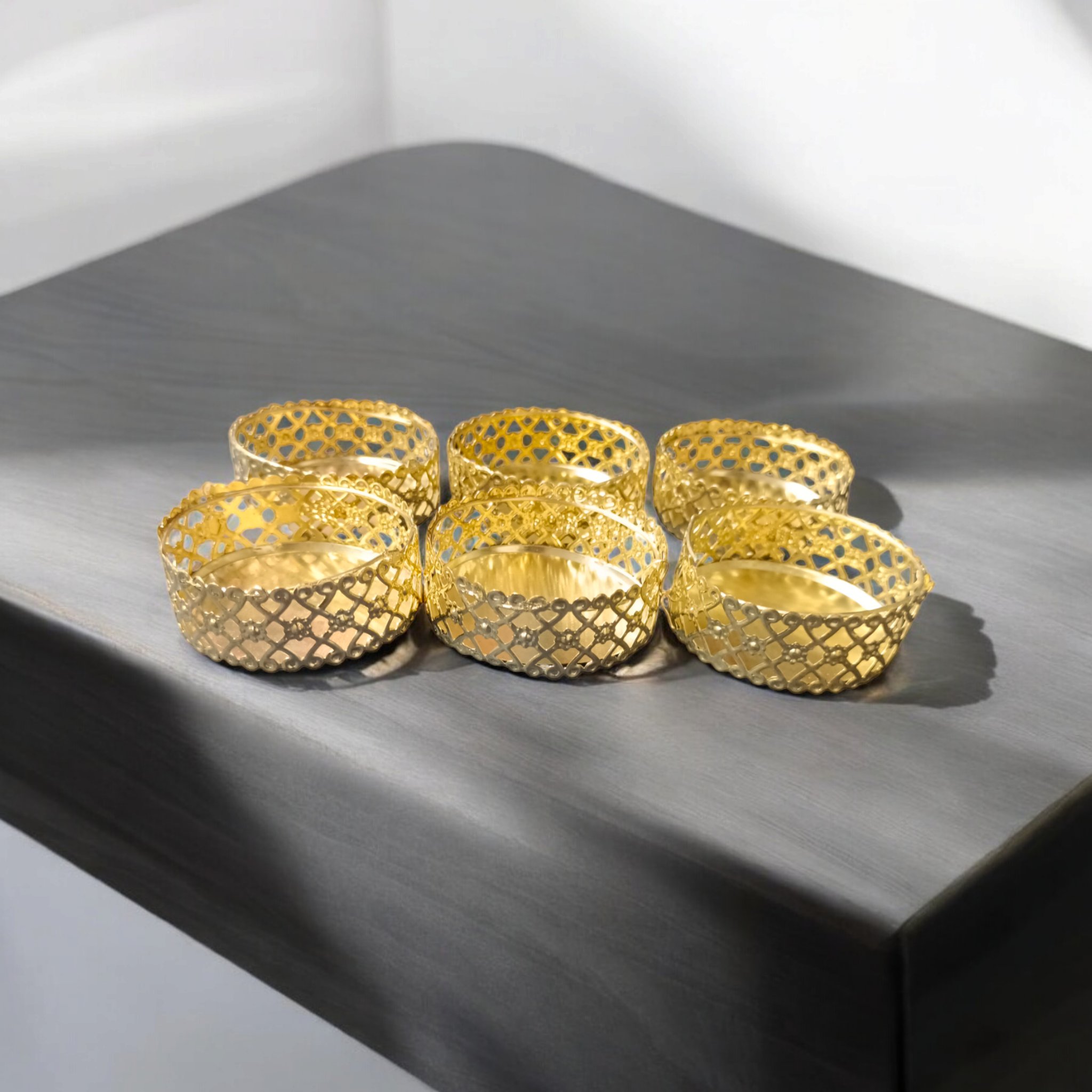 AP 2 CANDLE METAL KATORI BIG SET OF 6